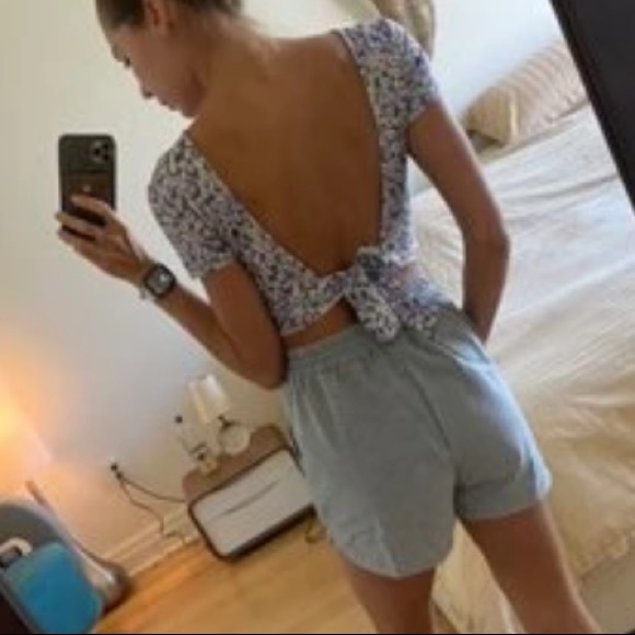 Boho Tie Backless Ditsy Floral Top - Picture 13 of 16